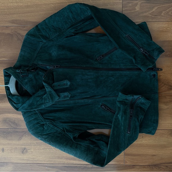 Blank NYC Dark Green Suede Jacket - Picture 1 of 5